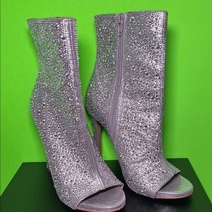Steve Madden Silver Heeled Boots with Stiletto Heel